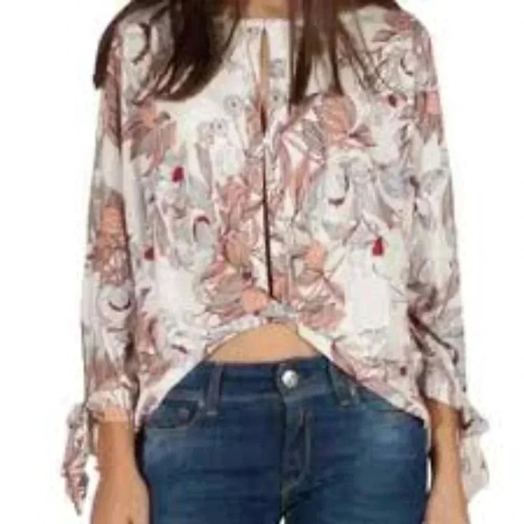 Free people floral long sleeve blouse size Small - Picture 1 of 8